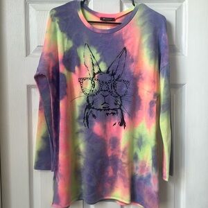 Lightweight long sleeve shirt with bunny print